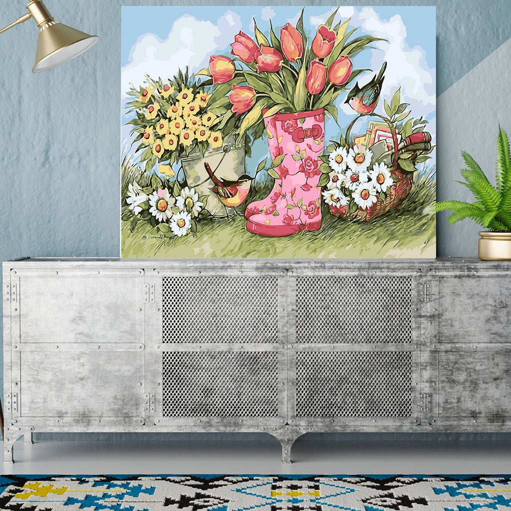 DIY Painting by number kit | Beautiful flowers