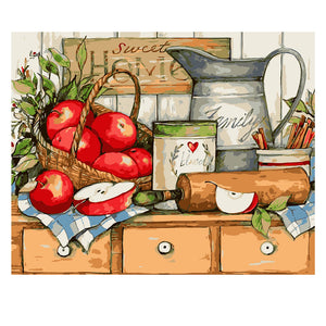 DIY Painting by number kit | Food on the table