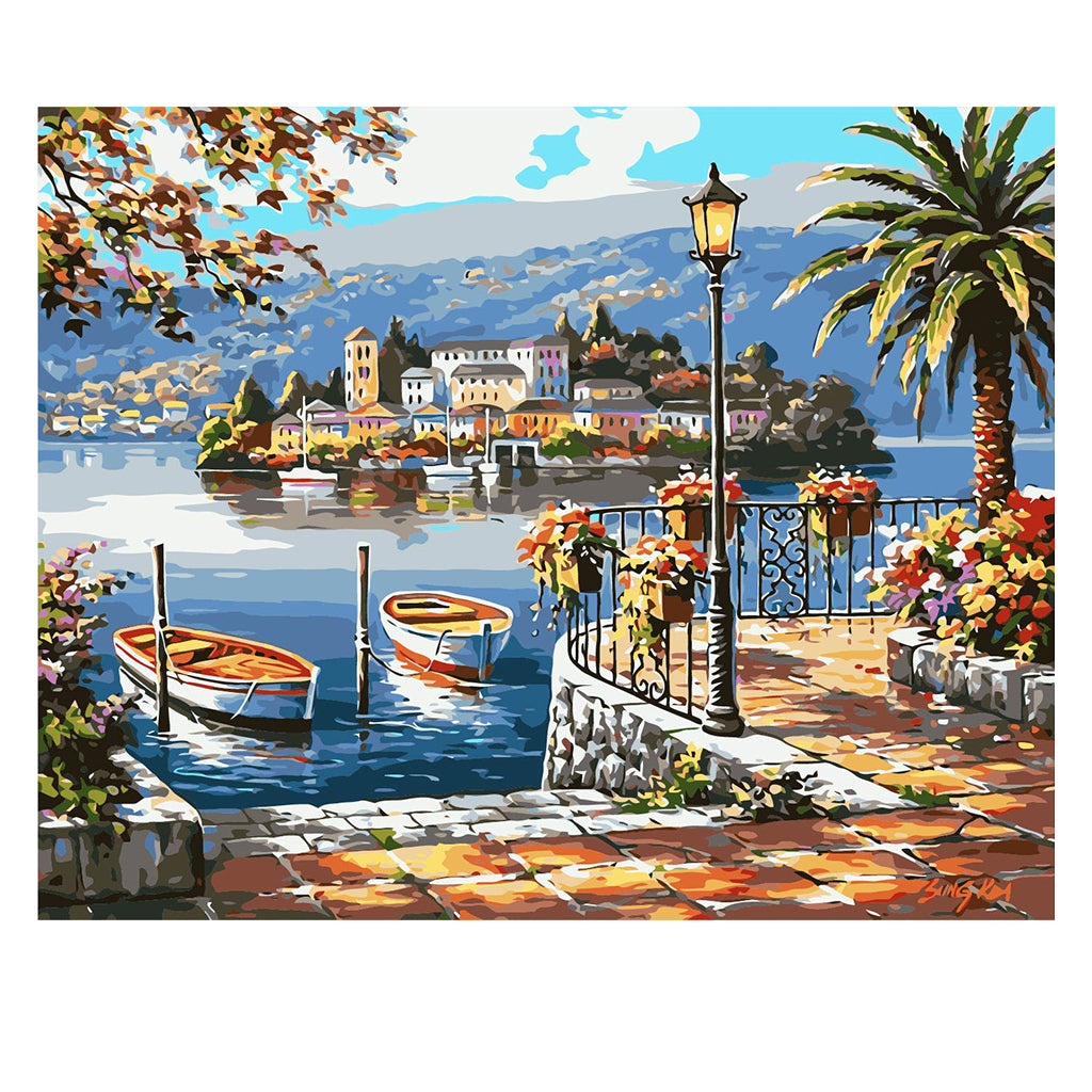 DIY Painting by number kit | Beautiful view of the seaside
