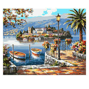 DIY Painting by number kit | Beautiful view of the seaside