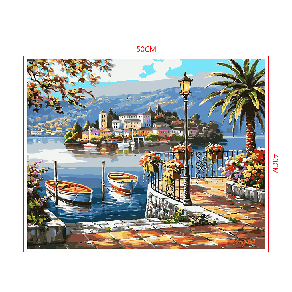 DIY Painting by number kit | Beautiful view of the seaside