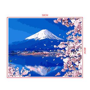DIY Painting by number kit | Beautiful Mount Fuji