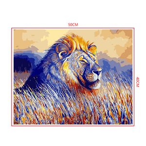 DIY Painting by number kit | Animal lion