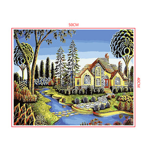 DIY Painting by number kit | Cartoon house