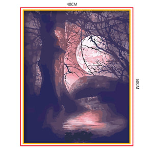 DIY Painting by number kit | Tree under the big moon
