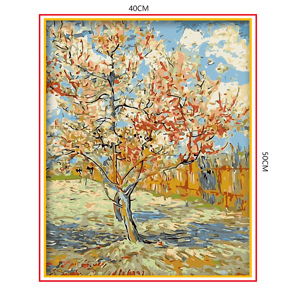 DIY Painting by number kit | Blooming peach blossom
