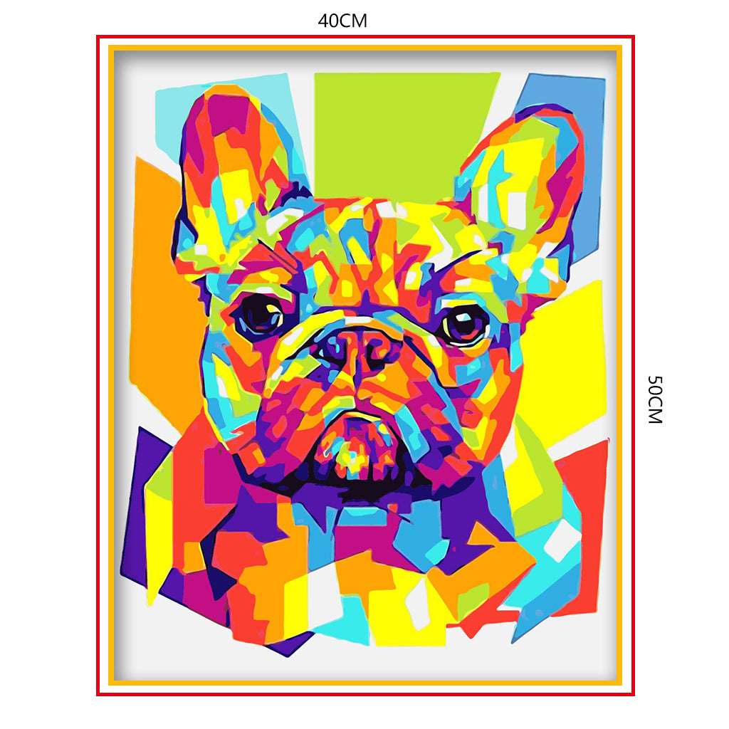 DIY Painting by number kit | Colorful dog