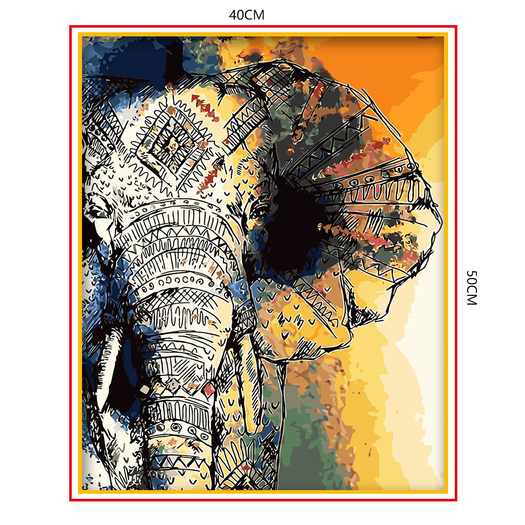 DIY Painting by number kit | Comic elephant