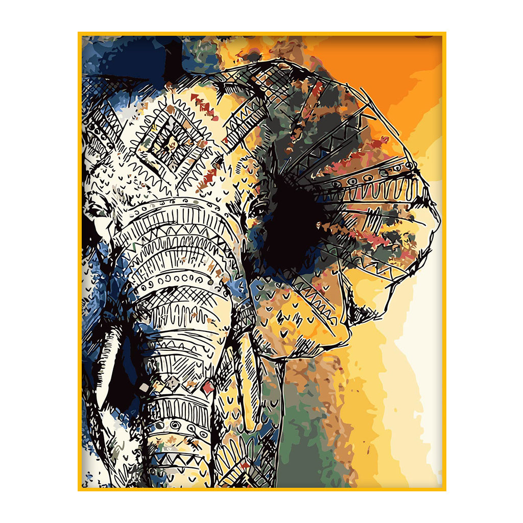DIY Painting by number kit | Comic elephant