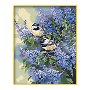 DIY Painting by number kit | Lavenders and birds