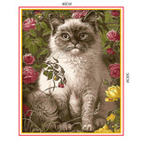 DIY Painting by number kit | Cat in the flowers