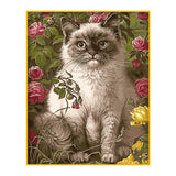 DIY Painting by number kit | Cat in the flowers