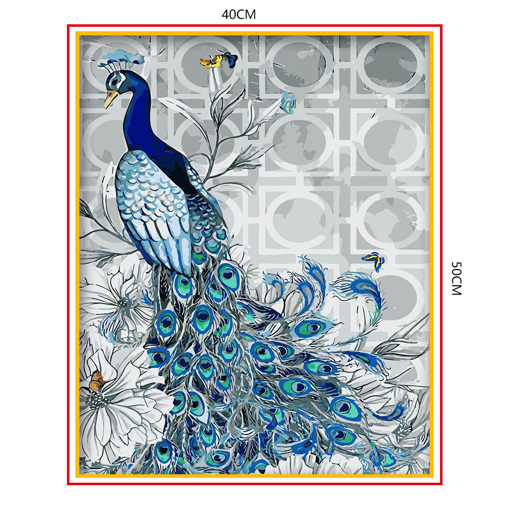 DIY Painting by number kit | Peacock