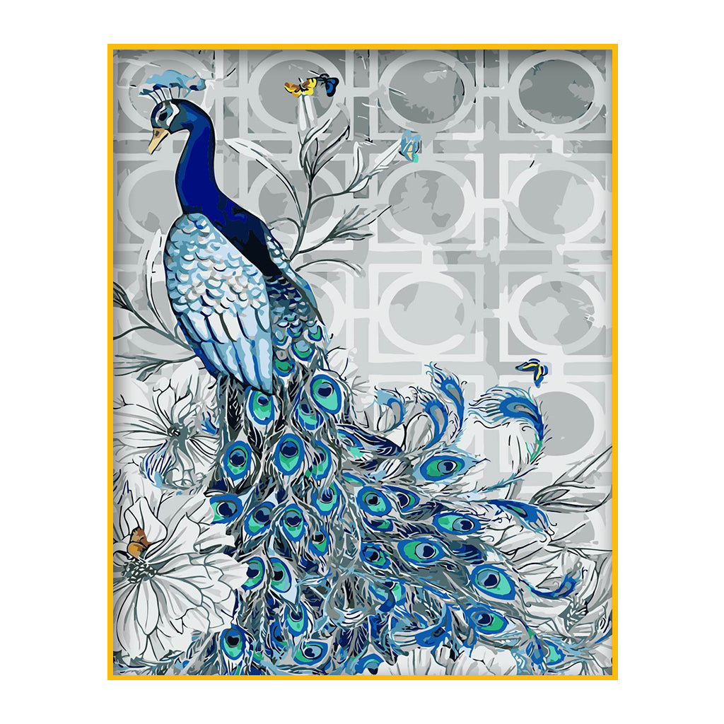 DIY Painting by number kit | Peacock