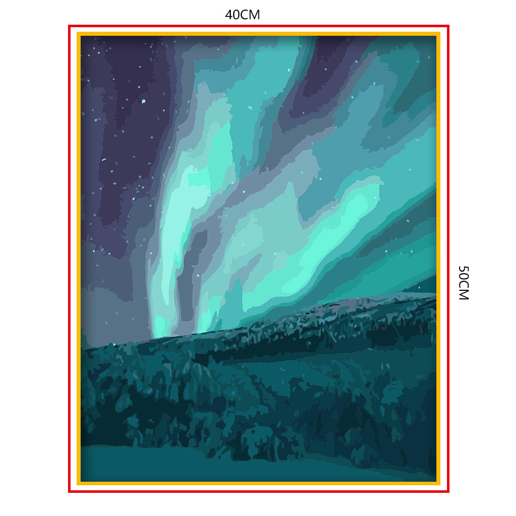 DIY Painting by number kit | Green polar lights
