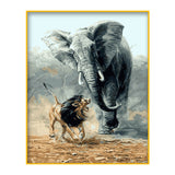 DIY Painting by number kit | Elephant and lion