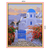 DIY Painting by number kit | Beautiful view of the Aegean Sea