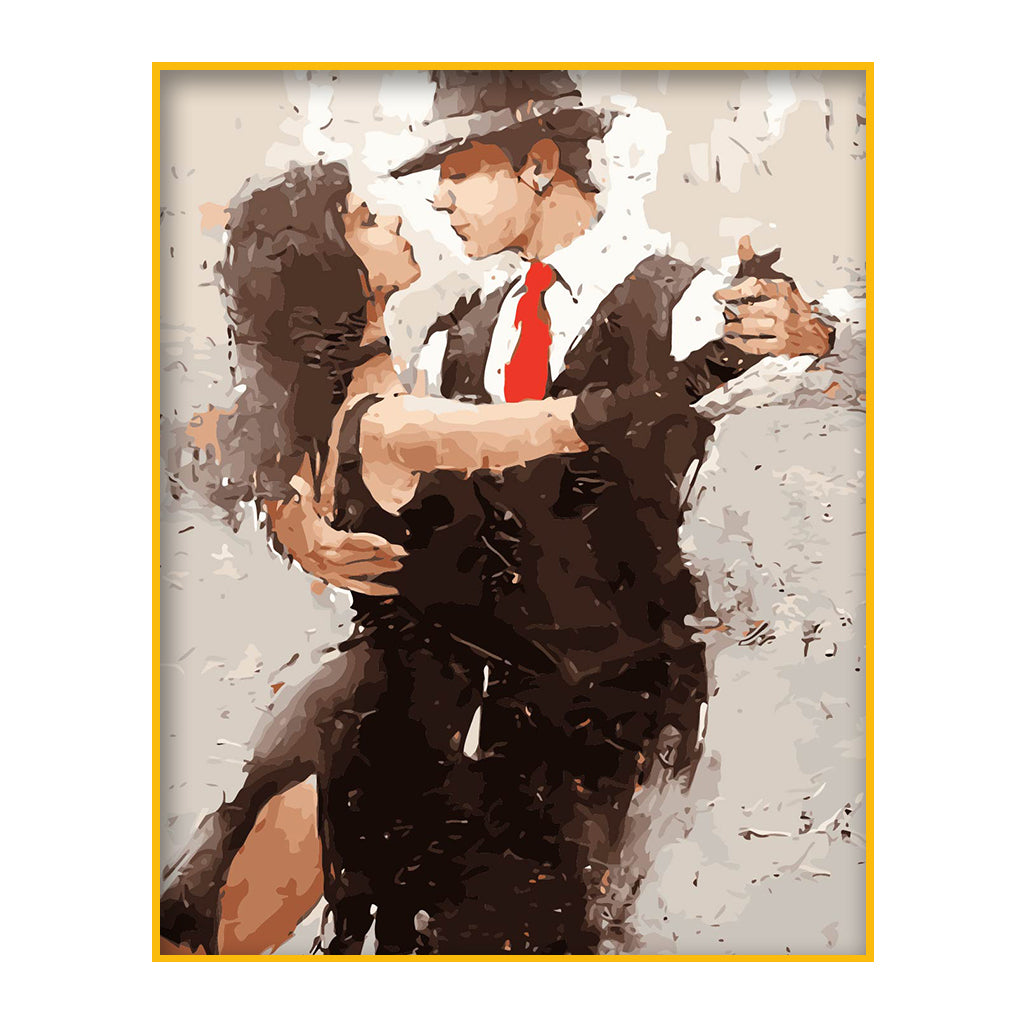 DIY Painting by number kit | Handsome guy and pretty girl dancing