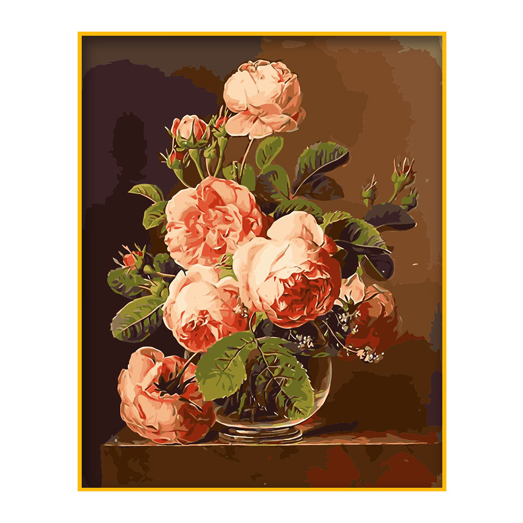 DIY Painting by number kit | Beautiful flowers on vase