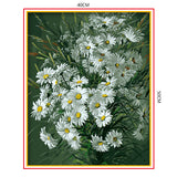 DIY Painting by number kit | White daisy flower