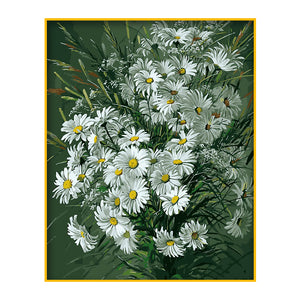 DIY Painting by number kit | White daisy flower