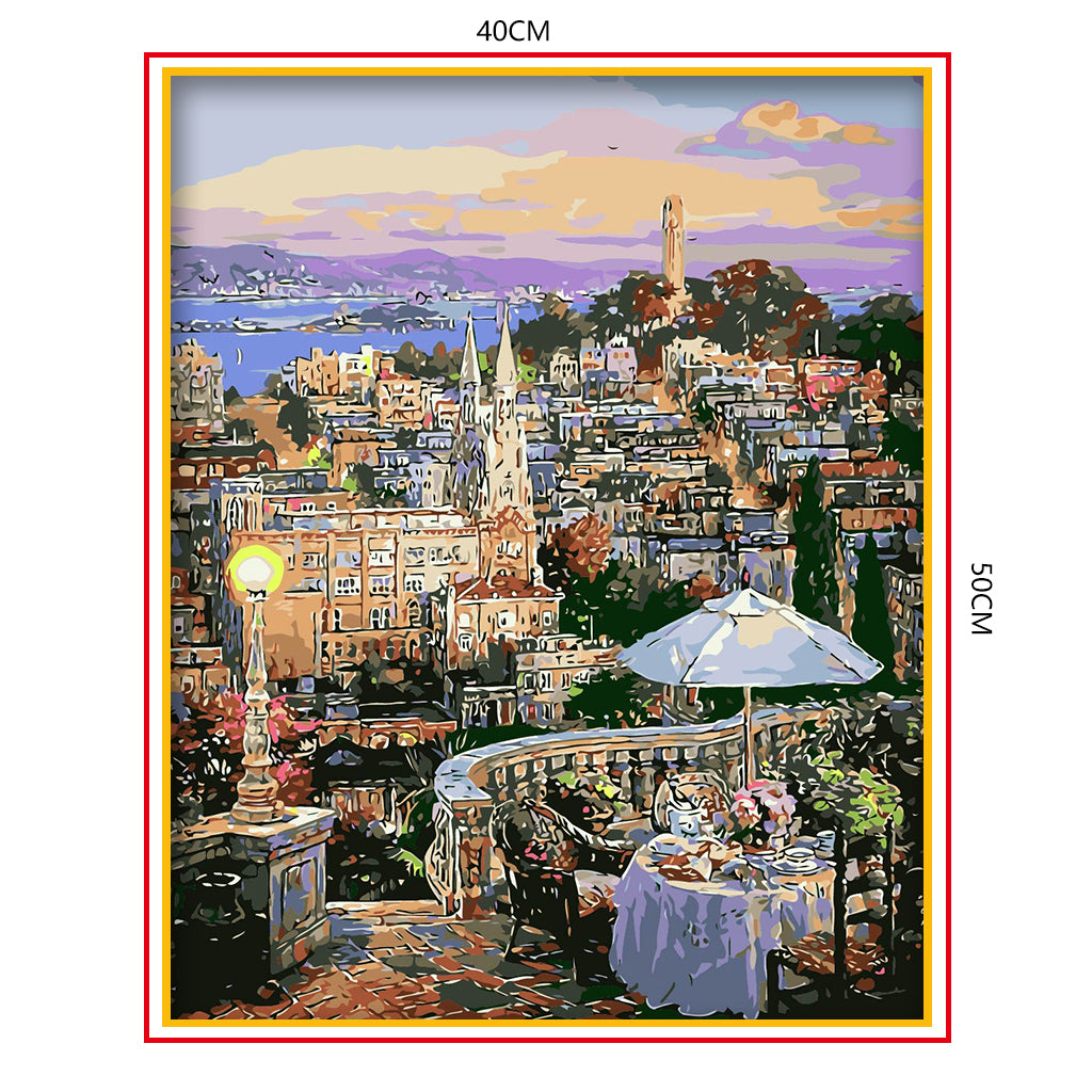 DIY Painting by number kit | the view of the city