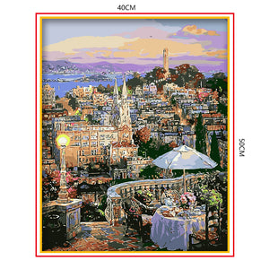 DIY Painting by number kit | the view of the city