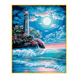 DIY Painting by number kit | Lighthouse by the sea