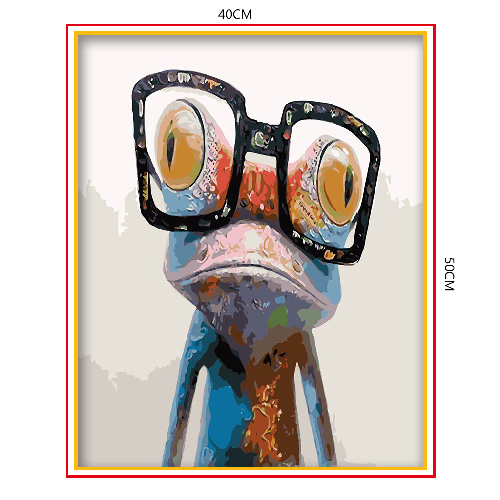 DIY Painting by number kit | Frog with big glasses