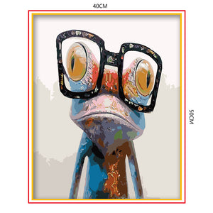 DIY Painting by number kit | Frog with big glasses