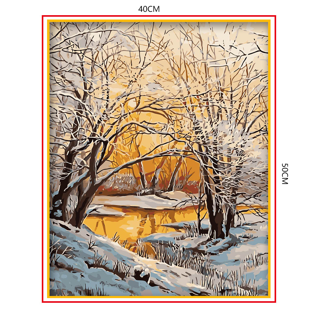 DIY Painting by number kit | Winter landscape