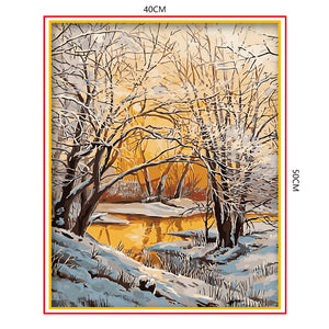DIY Painting by number kit | Winter landscape
