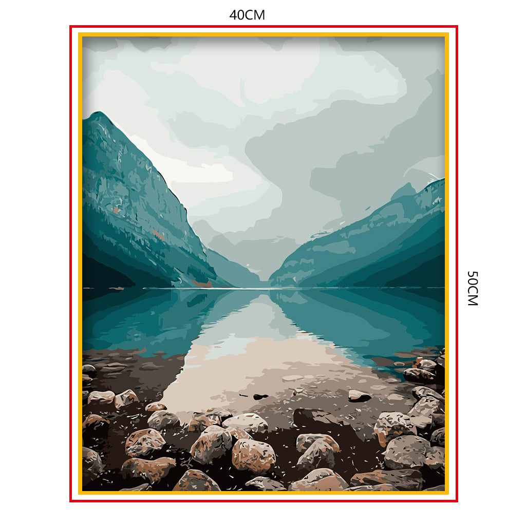 DIY Painting by number kit | Lake scenery