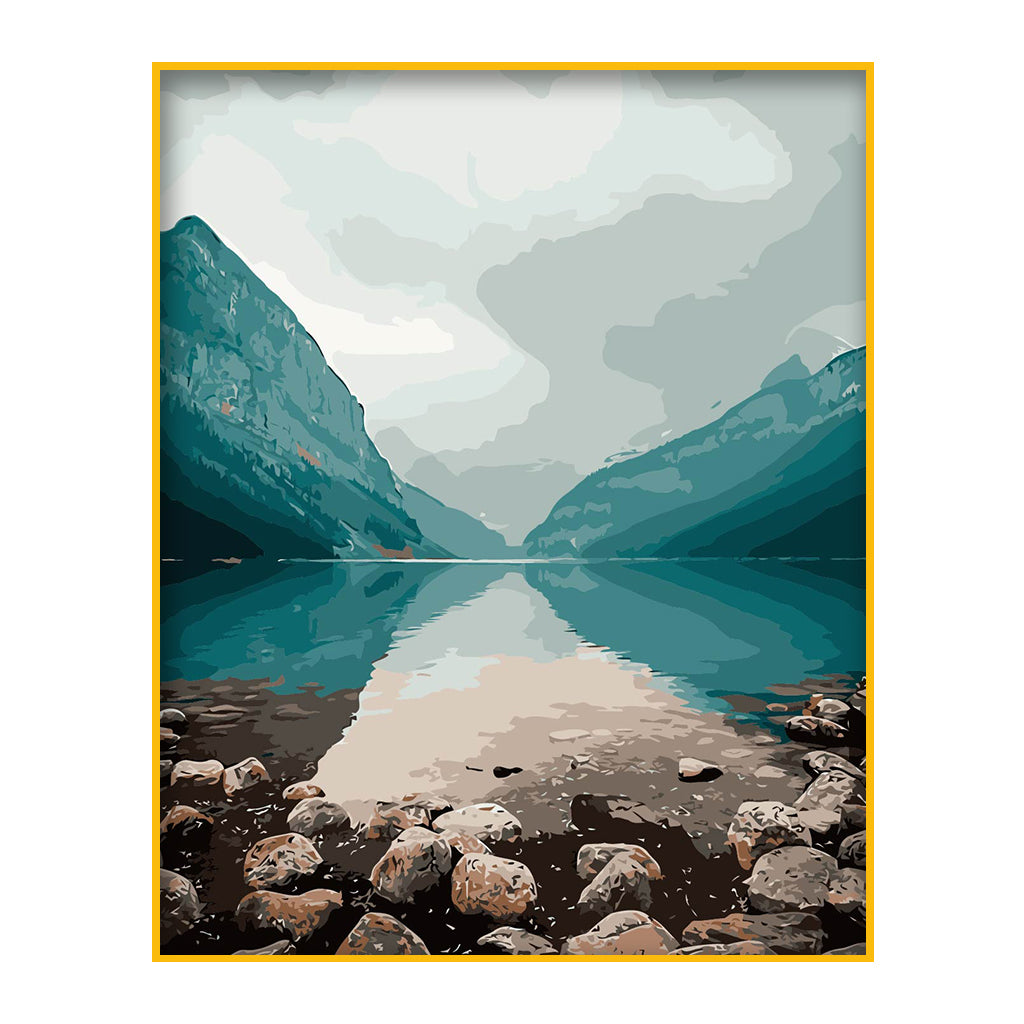 DIY Painting by number kit | Lake scenery