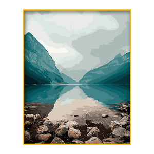 DIY Painting by number kit | Lake scenery