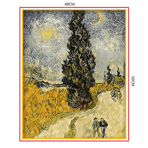 DIY Painting by number kit | Cypress under the sky