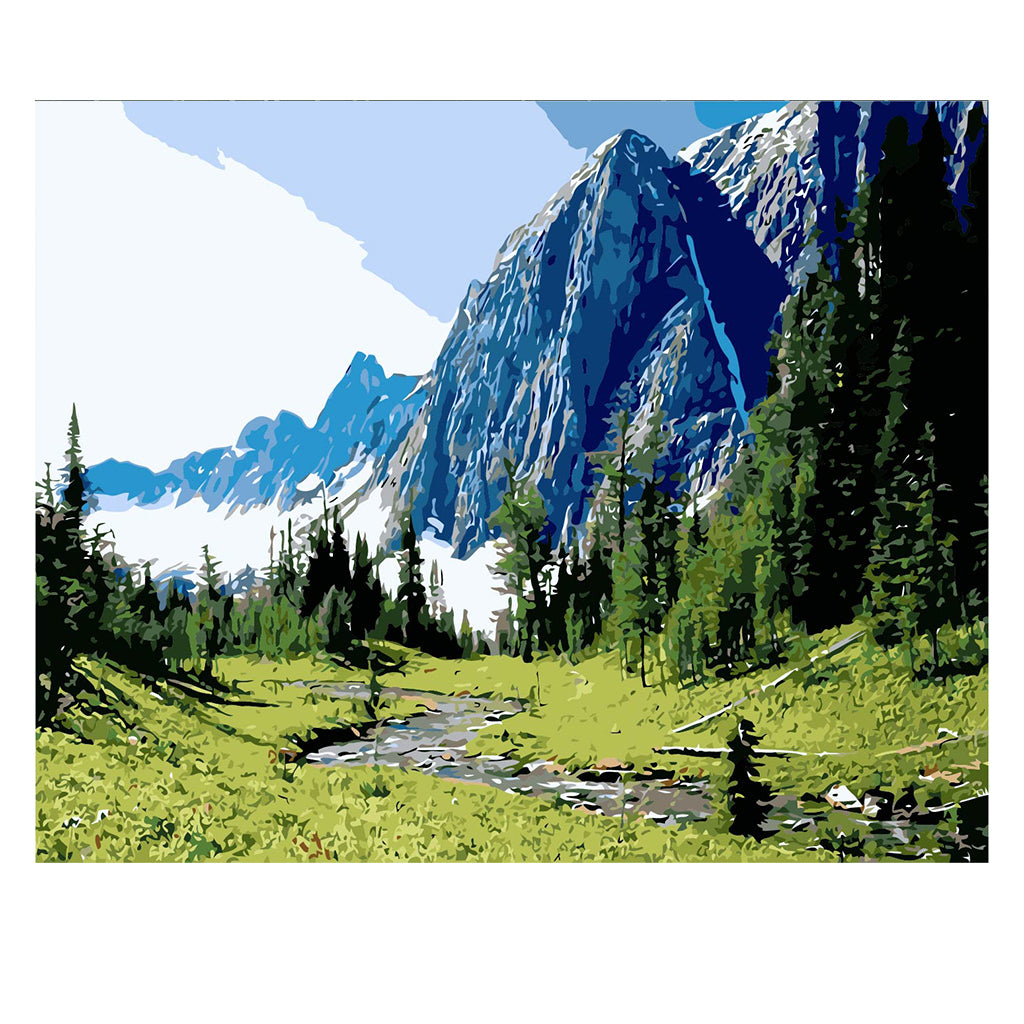 DIY Painting by number kit | Mountains and rivers