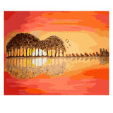 DIY Painting by number kit | Sunset scenery