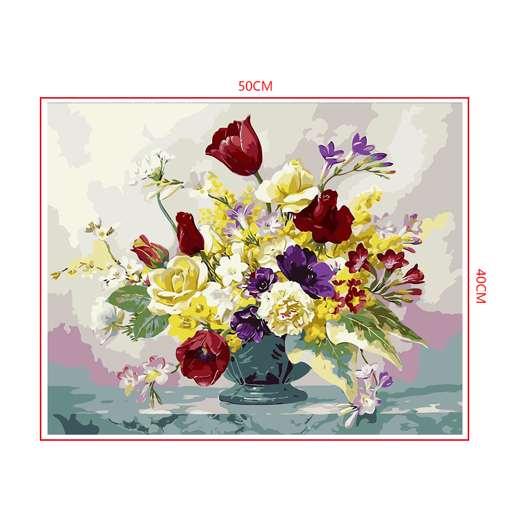 DIY Painting by number kit | Flowers on vase
