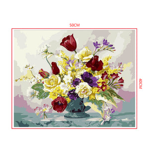 DIY Painting by number kit | Flowers on vase