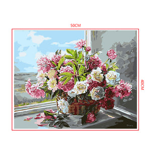 DIY Painting by number kit | Beautiful flowers on vase