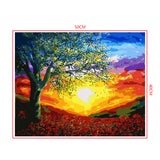 DIY Painting by number kit | Flowers under the setting sun