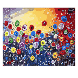 DIY Painting by number kit | Abstract flowers
