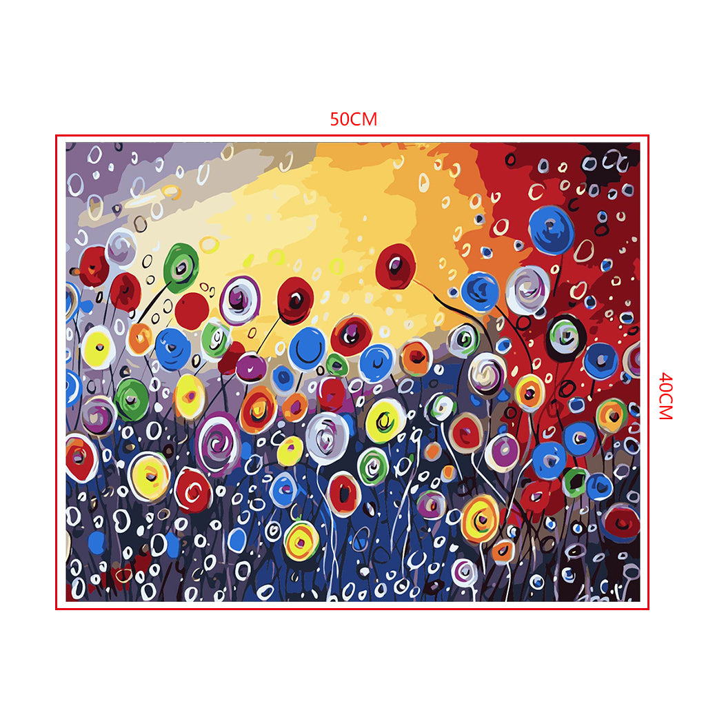 DIY Painting by number kit | Abstract flowers
