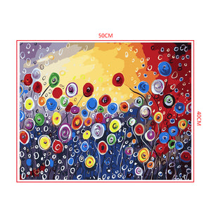 DIY Painting by number kit | Abstract flowers