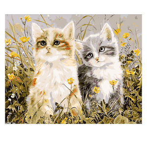 DIY Painting by number kit | Two kittens