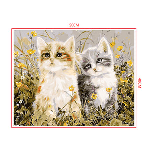 DIY Painting by number kit | Two kittens