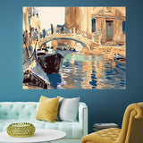 DIY Painting by number kit | Boats on the river under the bridge