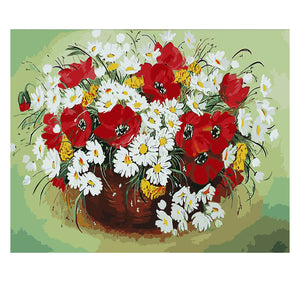 DIY Painting by number kit | White daisy flower