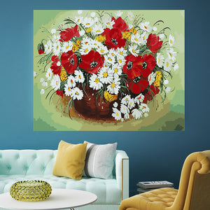 DIY Painting by number kit | White daisy flower
